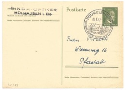 SK389 - MULHAUSEN (ELS) 2 - 1942 - Entier Postal 5 Pfg - Entête OPTIKER BINDA - Cachet Touristique BOLLWERK - - Autres & Non Classés