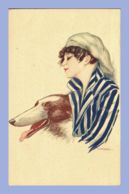 CPA Illustrateur - Nanni - 205-6. Portrait De Femme - Avec Chien - Nanni