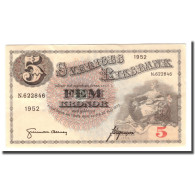 Billet, Suède, 5 Kronor, 1952, 1952, KM:33ai, TTB - Svezia