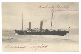 Oostende  *   Paquebots  De L'Etat Belge (Ligne Ostende - Douvres)  -  Leopold II  (5ct) - Liner Cards