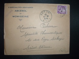 LETTRE TP PAIX 40c OBL.26-4 37 ETAIN MEUSE (55) LABORATOIRE LORRAIN SPECIALITES DENTAIRES ABCESOL ET MOMIGEINE - Andere & Zonder Classificatie