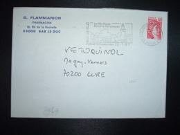 LETTRE TP SABINE 1,40 ROUGE OBL.MEC.22-1 1981 55 BAR LE DUC CENTRALISATEUR MEUSE + G. FLAMMARION PHARMACIEN - Otros & Sin Clasificación