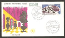 Chess FDC Monaco 1967 Grand Prix International D'échecs - Scacchi