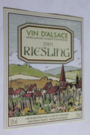 Etiquette Neuve Vin D Alsace Riesling 2001 12o Turckheim - Riesling