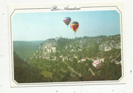 Cp, Aviation,MONTGOLFIERES , ROC-AMADOUR ,1986 ,3 E Trophée Midi Pyrénées ,  Vierge - Mongolfiere