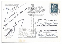 Variété Cachet Sans L'année (Flamme Meulan Yvelines 1968) Sur Cpsm 06 Eze Village - Le Palais Du Prince De Suède - Briefe U. Dokumente