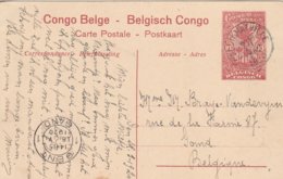 Congo Belge Entier Postale Illustré Pour La Belgique 1920 - Entiers Postaux