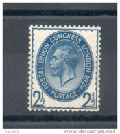 Grande Bretagne. Congrès Union Postal  Londres 1929.2 1/2 - Neufs