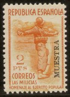 España Edifil Especializado 798m** Mnh  MUESTRA  Milicias  1938  NL1598 - Unused Stamps