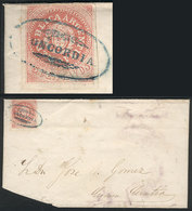 ARGENTINA: GJ.15, 5c. Narrow C, Dull Red, Franking An Entire Letter Sent To Curuzú Cuatiá On 28/FE/1864, With Blue CONCO - Otros & Sin Clasificación