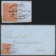 ARGENTINA: GJ.20, 3rd Printing, In Spectacular COFFEE Color, Franking An Entire Letter To Salta Of 3/MAY/1866, With Roco - Ongebruikt
