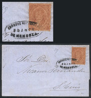 ARGENTINA: GJ.20j, 3rd Printing, Very MULATTO, In Spectacular Coffee Color, On A Folded Cover Sent To San Luis, With MEN - Nuovi