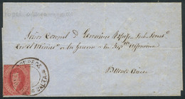 ARGENTINA: GJ.26Ab, 5th Printing, Cerise Carmine Color And Parchment-like Paper, Franking A Folded Cover To Buenos Aires - Neufs