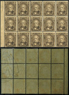 ARGENTINA: GJ.99, 1889 1c. Vélez Sársfield With Globes WATERMARK, Block Of 15 Stamps Of Which 5 Have The Watermark (incl - Sonstige & Ohne Zuordnung