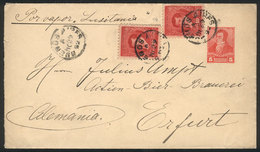 ARGENTINA: GJ.143, 2 Examples On A 5c. Stationery Envelope (total Postage 25c.) Sent To Germany On 29/NO/1892 "by Steame - Andere & Zonder Classificatie