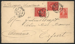 ARGENTINA: GJ.143, 2 Examples On A 5c. Stationery Envelope (total Postage 25c.) Sent To Germany On 29/NO/1892 "by Steame - Altri & Non Classificati