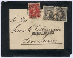 ARGENTINA: GJ.145 Pair + 142 (making Up 37c.), Franking A Registered Mourning Cover Sent From Buenos Aires To San Juan,  - Other & Unclassified