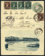 ARGENTINA: GJ.176 (strip X3) + 175 X2 On 4c. Postal Letter With View On Reverse (fruit Market), Sent From Buenos Aires T - Andere & Zonder Classificatie