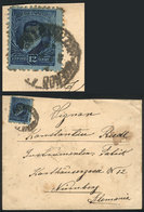 ARGENTINA: GJ.180, With Notable BLUISH PAPER Variety (printed With Large Excess Ink That Even Dyed The Paper!), Franking - Other & Unclassified