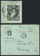 ARGENTINA: GJ.184, 50c. Belgrano Franking ALONE A Cover Sent From Buenos Aires To France On 25/MAR/1896, Arrival Backsta - Autres & Non Classés