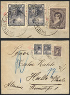 ARGENTINA: GJ.185, 80c. Belgrano + Pair Of 2c. Liberty (total 84c.), Franking A Cover Sent From Buenos Aires To Germany  - Otros & Sin Clasificación