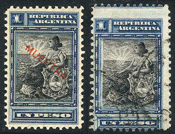 ARGENTINA: GJ.235, MNH Example With Red MUESTRA Ovpt + Used Example With Shifted Perforation, VF Quality! - Altri & Non Classificati