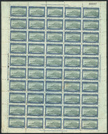 ARGENTINA: GJ.304, 1910 4c. Fort, Complete Sheet Of 50 Stamps, Unmounted But With Some Stain Spots In Some Stamps, All T - Otros & Sin Clasificación