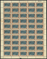 ARGENTINA: GJ.309, 1910 24c. Open Cabildo, Complete Sheet Of 50 Examples, Very Fresh, Excellent Quality, Very Rare! - Other & Unclassified