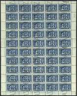 ARGENTINA: GJ.312O, 1910 1P. Centenary Of The May Revolution, Complete Sheet Of 50 Examples Punched "INUTILIZADO" (used  - Andere & Zonder Classificatie