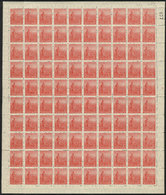 ARGENTINA: GJ.342, 1912 5c. Plowman, Vertical Honeycomb Wmk, German Paper, COMPLETE SHEET Of 100 Stamps, Unmounted, Very - Other & Unclassified