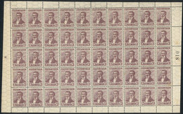 ARGENTINA: GJ.410, 1916 Centenary Of Independence 4c. With Horizontal Honeycomb Wmk, COMPLETE SHEET Of 50 Unmounted Stam - Altri & Non Classificati