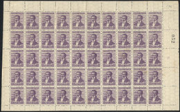 ARGENTINA: GJ.411, 1916 Centenary Of Independence ½c. With Horizontal Honeycomb Wmk And Perforation 13½, COMPLETE SHEET  - Other & Unclassified