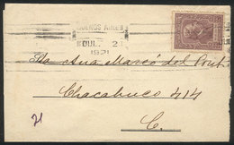 ARGENTINA: GJ.526, 2c. Mitre Franking ALONE A Cover Used In Buenos Aires In 1921, VF! - Autres & Non Classés