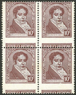 ARGENTINA: GJ.801A, Block Of 4 With Notable Shifted Perforation, Very Nice! - Other & Unclassified