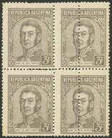 ARGENTINA: GJ.805, Block Of 4 With DOUBLE PERFORATION, Fantastic! - Autres & Non Classés