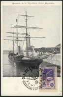 ARGENTINA: GJ.943, 1947 5c. Corvette Uruguay And First Antarctic Mail, MAXIMUM CARD With A Postcard Of The Year 1901 Edi - Autres & Non Classés