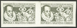 ARGENTINA: GJ.950P, 1947 Cervantes, IMPERFORATE PAIR, Excellent! - Otros & Sin Clasificación