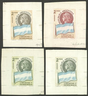 ARGENTINA: GJ.1106, 1958 2P. Transmission Of Presidential Power (flags), 4 Different DIE PROOFS Printed On Paper Of Glaz - Altri & Non Classificati