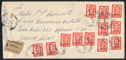 ARGENTINA: Registered Cover Franked By GJ.750 X12, Sent From Tres Arroyos To Buenos Aires On 3/JUN/1967, VF, Rare Multip - Dienstzegels