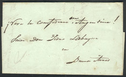 ARGENTINA: Entire Letter Sent From SANTIAGO DEL ESTERO To Buenos Aires On 8/MAR/1848 Without Postal Markings, Inscribed  - Sonstige & Ohne Zuordnung