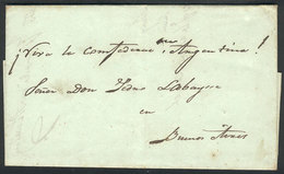 ARGENTINA: Entire Letter Sent From SANTIAGO DEL ESTERO To Buenos Aires On 8/MAR/1848 Without Postal Markings, Inscribed  - Otros & Sin Clasificación