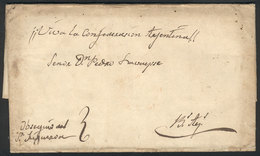 ARGENTINA: Entire Letter Sent From TULUMBA To Buenos Aires On 11/MAR/1851 Without Postal Markings, Inscribed "Viva La Co - Otros & Sin Clasificación