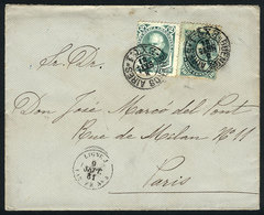 ARGENTINA: Cover Sent From Buenos Aires To Paris On 8/SE/1881 Franked With 12c., Consisting Of GJ.39 + 53, Interesting C - Sonstige & Ohne Zuordnung