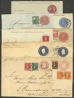 ARGENTINA: 9 Postal Stationeries Used Between 1887 And 1924, Several With Additional Postages, And Almost All Sent Abroa - Other & Unclassified