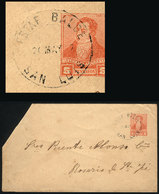 ARGENTINA: 5c. Stationery Envelope Sent To Rosario On 24/MAY/1892, With Extremely Rare Cancel "ESTAFETA BALDE - SAN LUIS - Autres & Non Classés