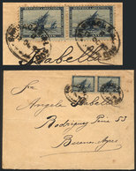 ARGENTINA: Cover Franked By GJ.136 Pair, With Oval BARRACAS AL SUD Cancel (rare!!), Sent To Buenos Aires On 12/OC/1892 ( - Other & Unclassified