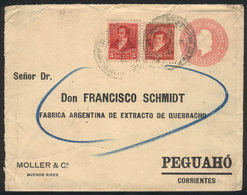 ARGENTINA: 5c. Stationery Envelope + Additional Postage (total 20c.), Sent From Buenos Aires To PEGUAHÓ (Corrientes) On  - Autres & Non Classés