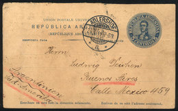 ARGENTINA: Postal Card Of Reply Paid Of 5c. San Martin Sent From ADLERSHOF (Germany) To Buenos Aires On 24/JUL/1911, Rar - Sonstige & Ohne Zuordnung