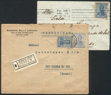 ARGENTINA: 2 Covers Sent To Brazil In 1918 And 1919 Franked With 12c. And 32c. (registered), VF Quality! - Andere & Zonder Classificatie