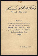 ARGENTINA: PERÓN, EVA: Her Signature On The Cover Of The Menu Of A Dinner Organized By University Proffesors Of Córdoba  - Otros & Sin Clasificación